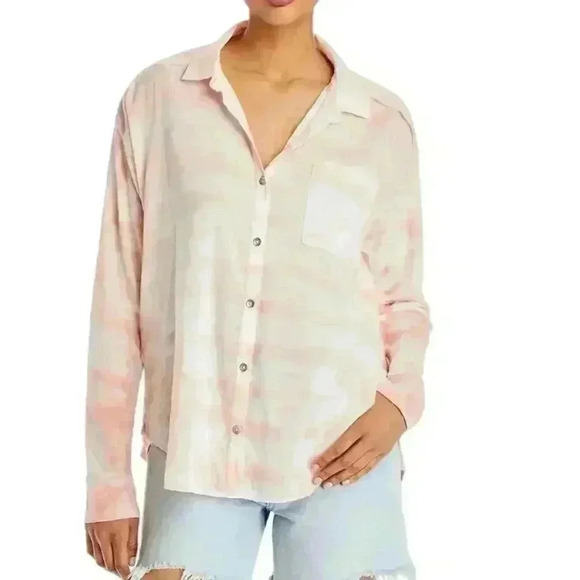 Splendid NWOT Pink Paige Tie Dye Button-Up Shirt Top Size S - Picture 1 of 9
